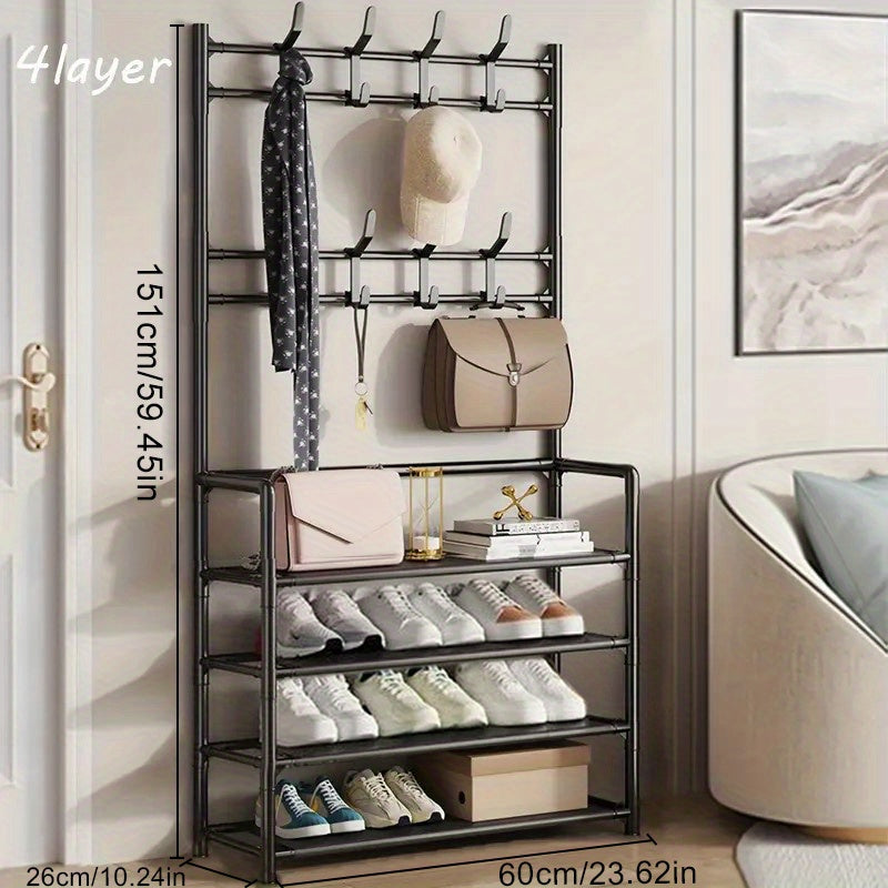 Porte-Chaussures et Porte-Manteaux de Luxe Multifonctionnel 3-en-1