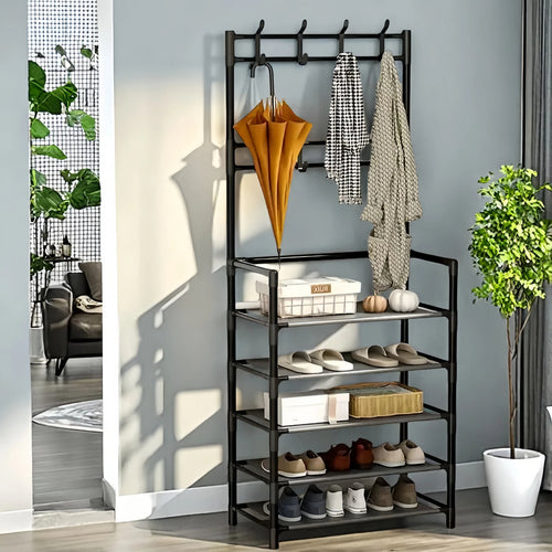 Porte-Chaussures et Porte-Manteaux de Luxe Multifonctionnel 3-en-1