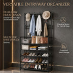 Porte-Chaussures et Porte-Manteaux de Luxe Multifonctionnel 3-en-1
