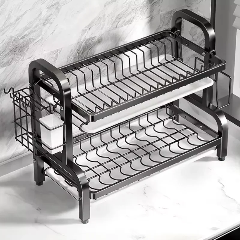 New two-tier stainless steel dish drying rack