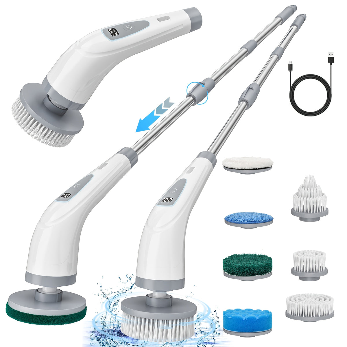 Brosse de Nettoyage Électrique Rotative